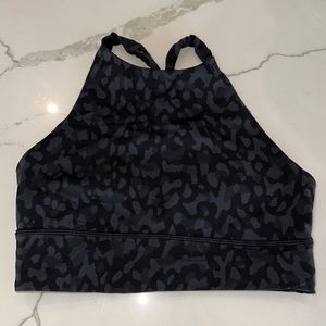 Lululemon High Neck Leopard Sports Bra